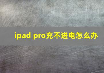 ipad pro充不进电怎么办